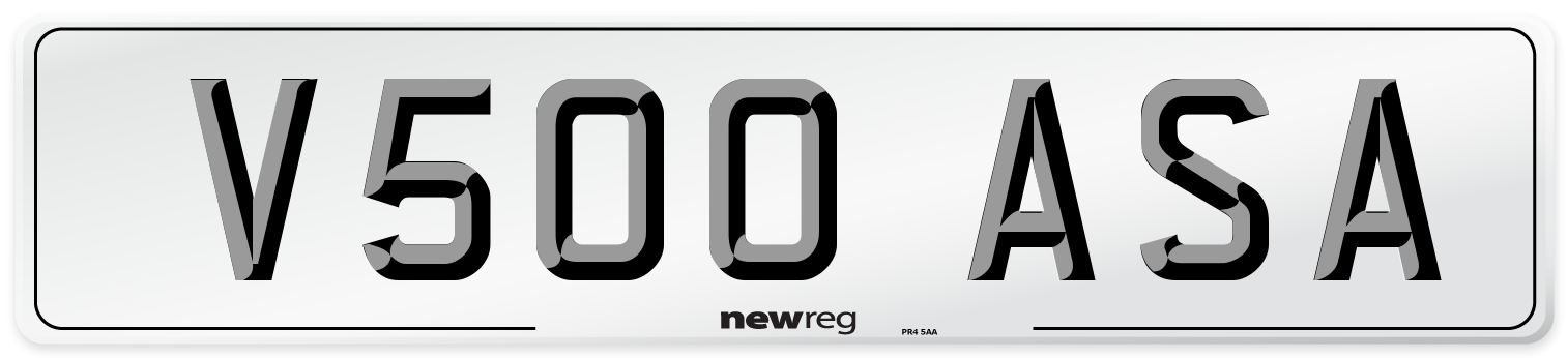 V500 ASA Number Plate from New Reg